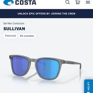 Costa Del Mar Sullivan Sunglasses with Blue Lenses